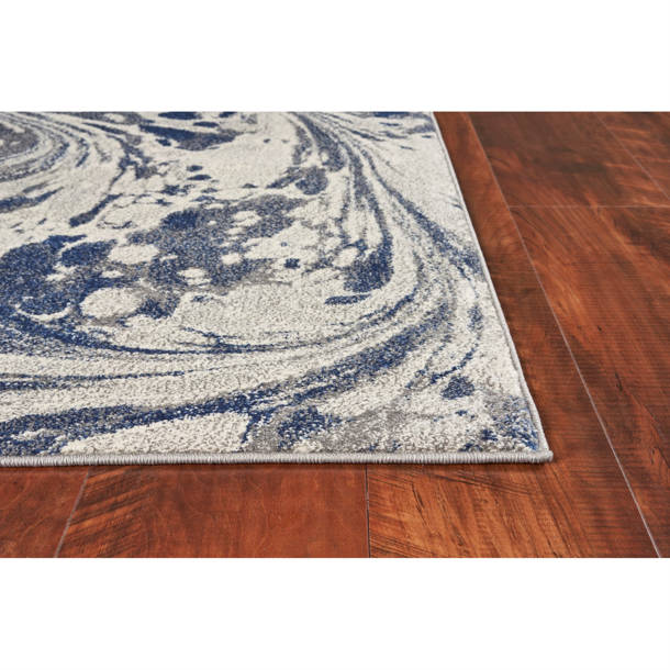 Wrought Studio Strouth Abstract Blue Area Rug & Reviews Wayfair